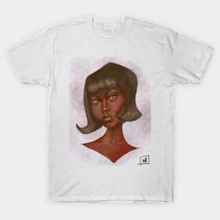 Cute Portrait of a Black Woman With a Bob T-Shirt